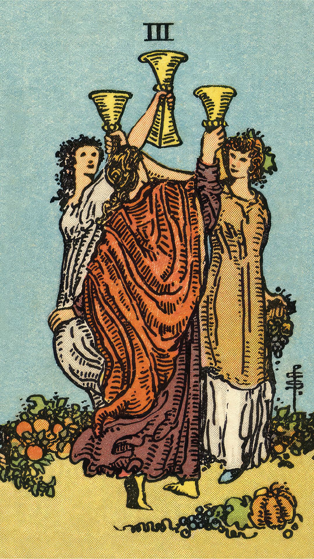 Significato della Carta dei Tarocchi Tre di Coppe