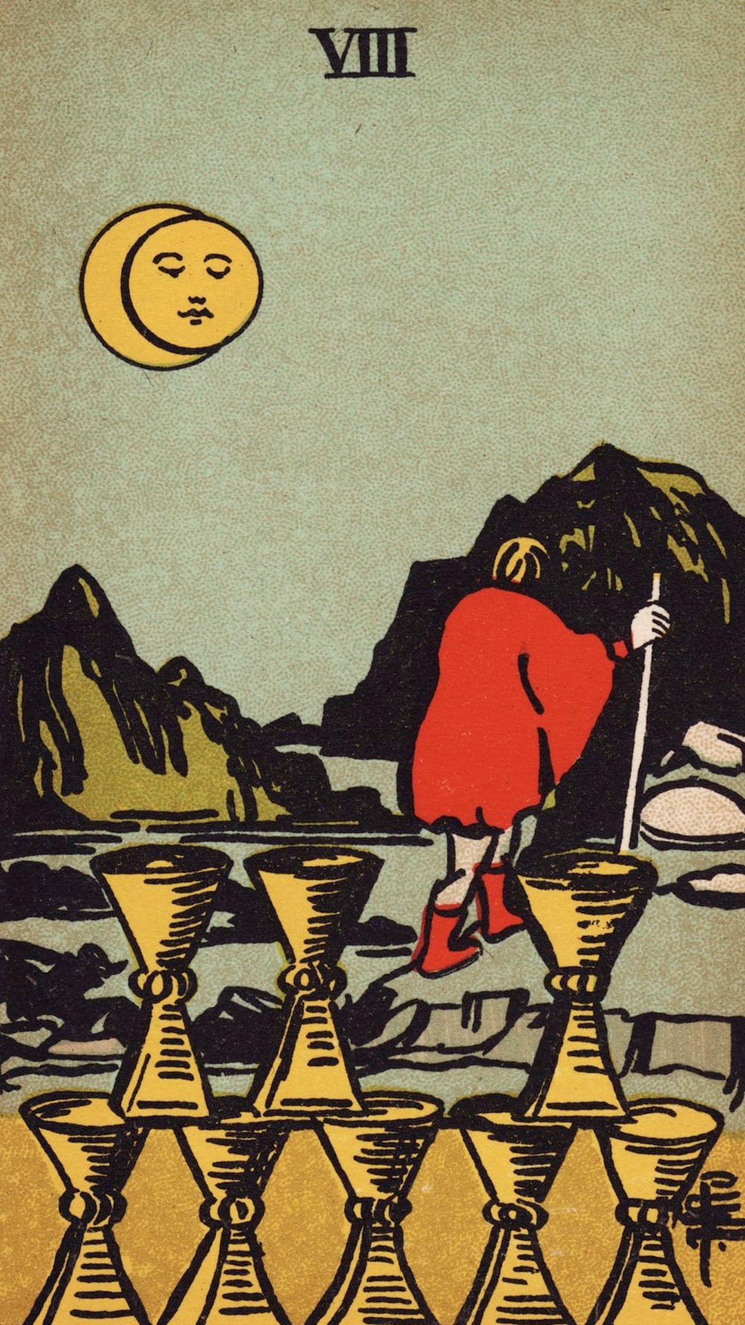 Significato della Carta dei Tarocchi Otto di Coppe