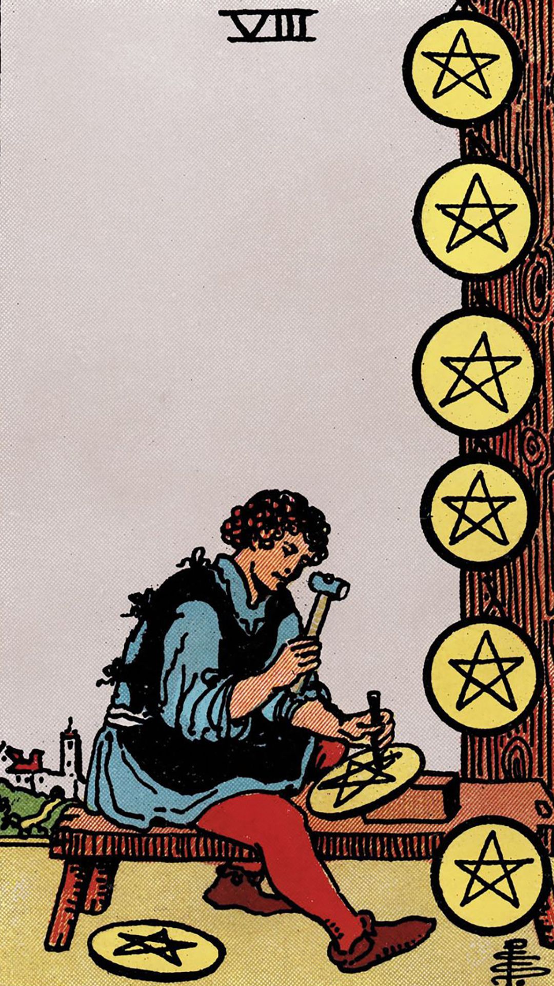 Significato della Carta dei Tarocchi Otto di Denari