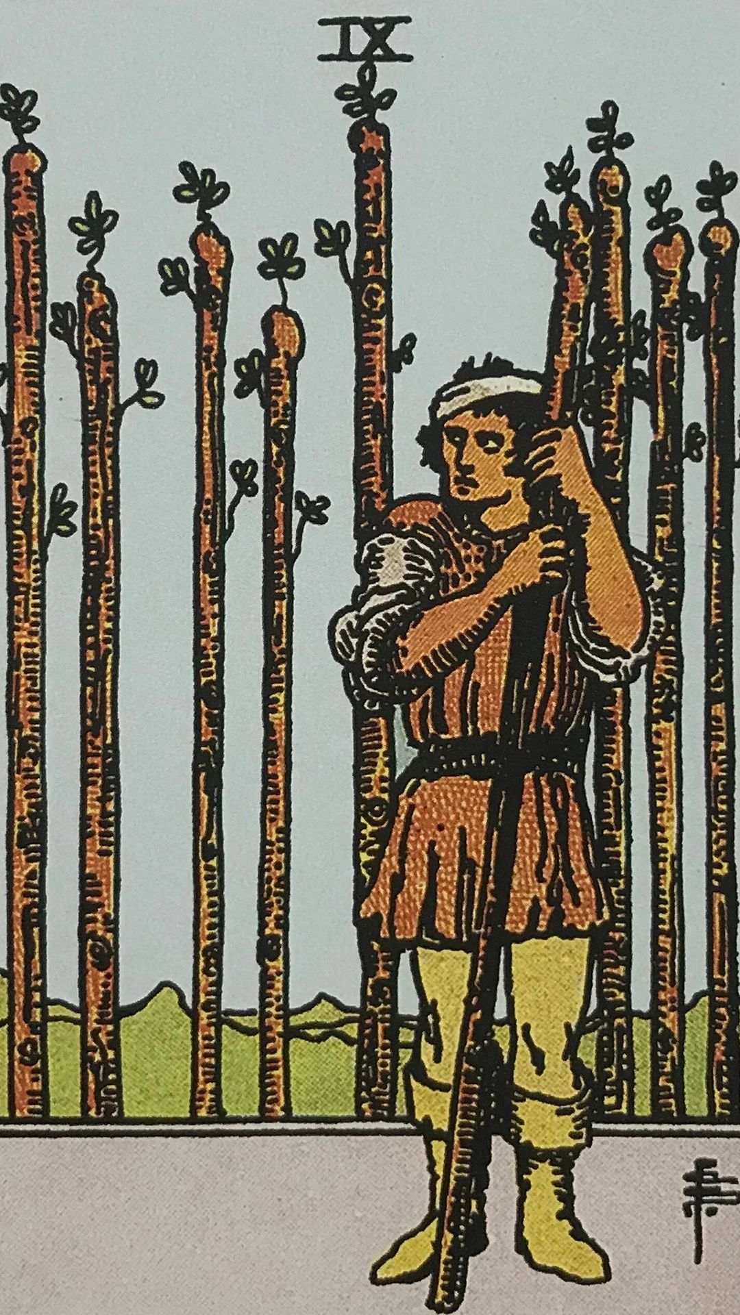 Significato della Carta dei Tarocchi Nove di Bastoni