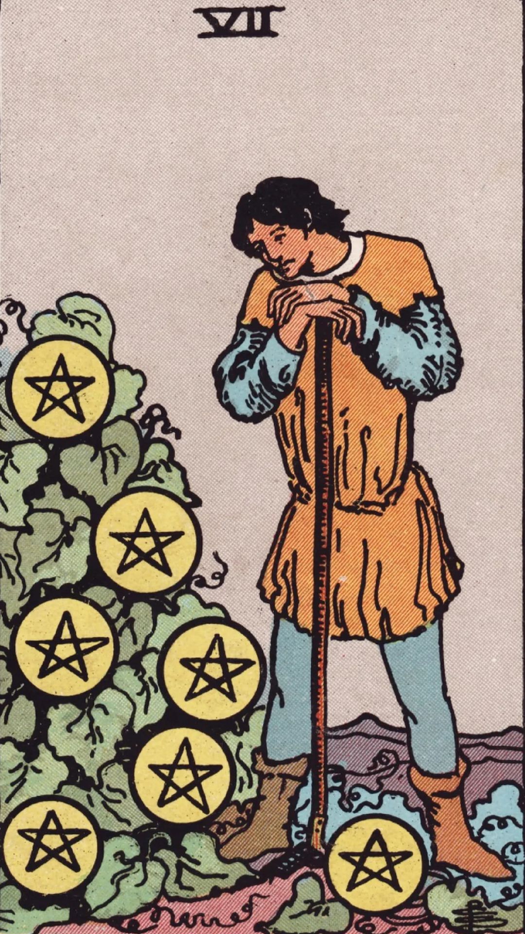 Significato della Carta dei Tarocchi Sette di Denari