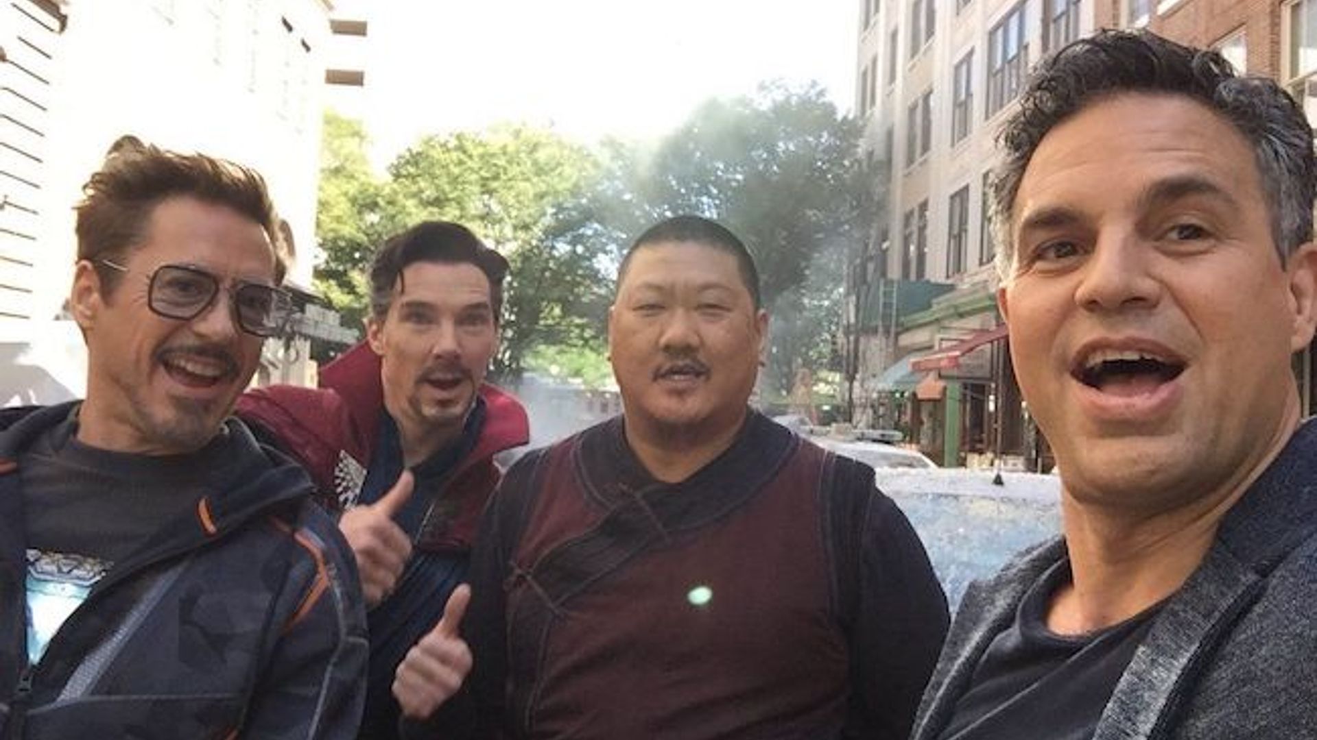 Benedict Wong sul set di "Avengers: Endgame"
