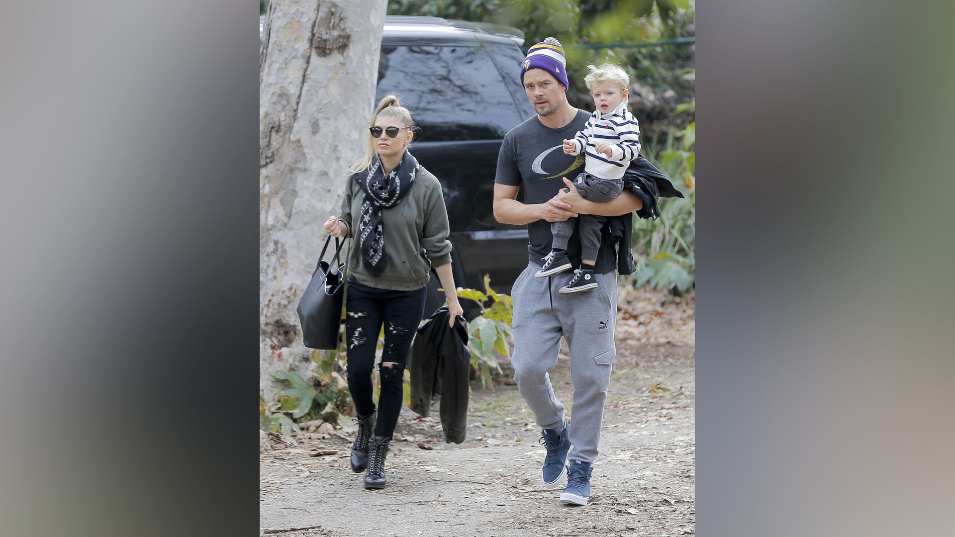 Josh Duhamel e Fergie con il loro figlio