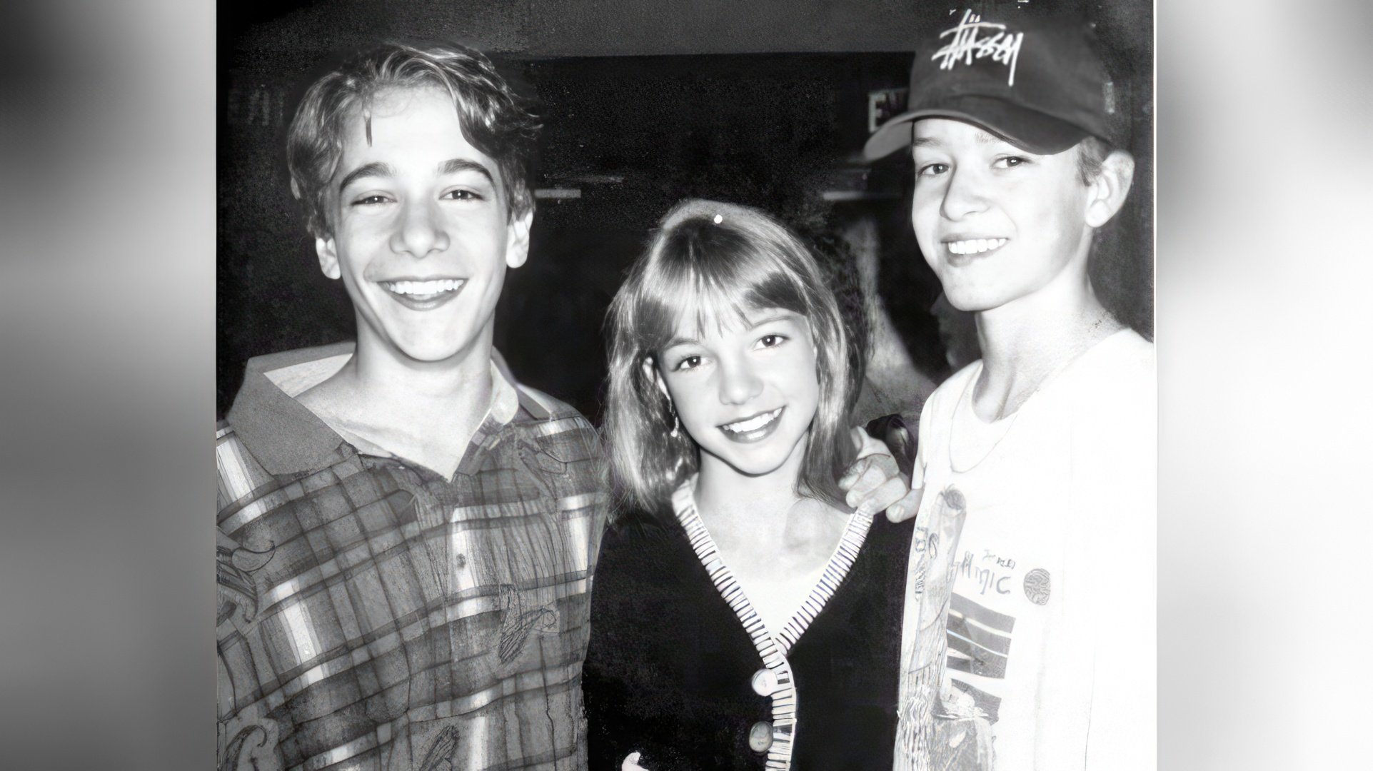 Giovane Britney Spears con Ryan Gosling (a sinistra) e Justin Timberlake