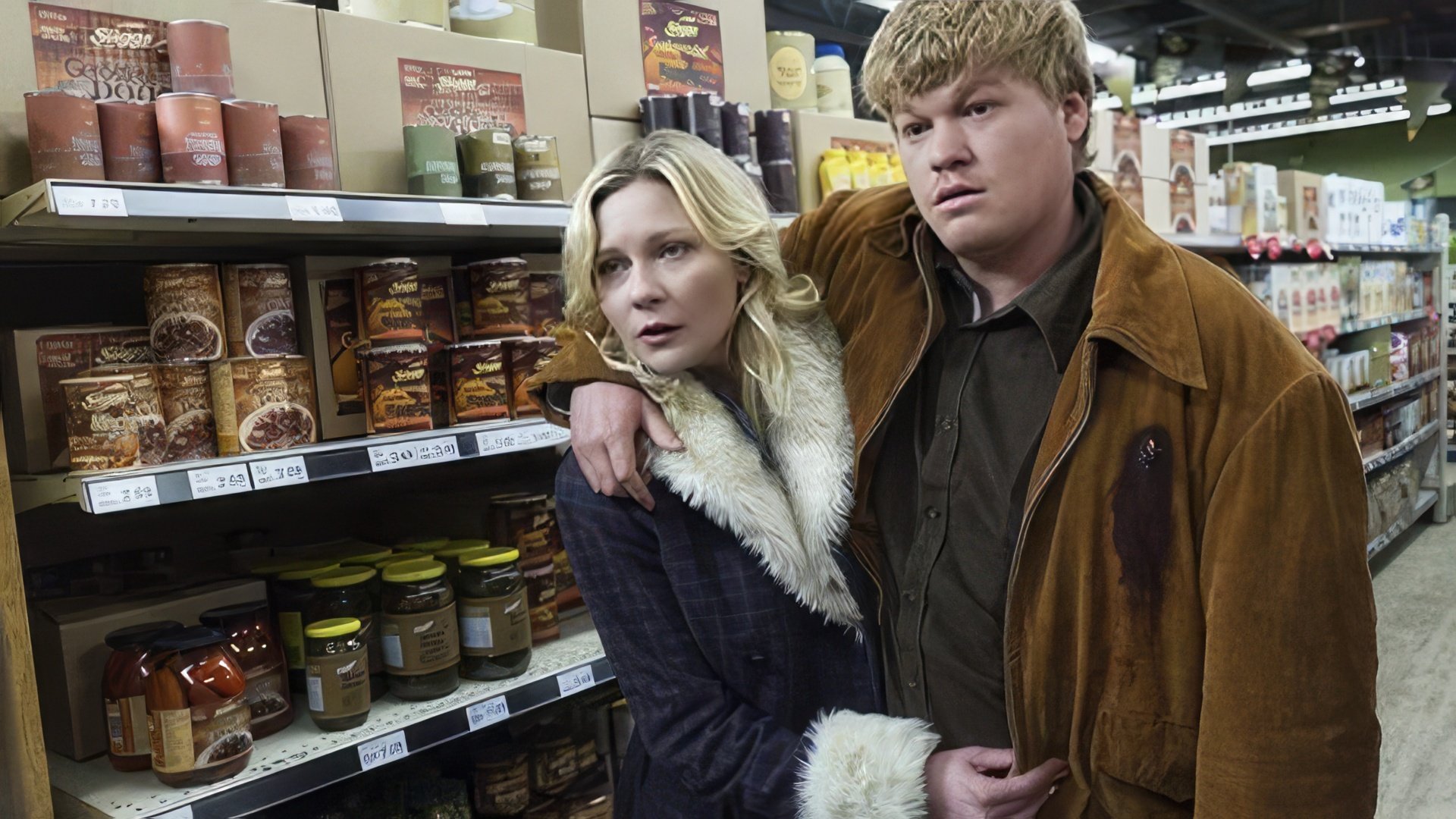 Kirsten Dunst e Jesse Plemons nella serie "Fargo"