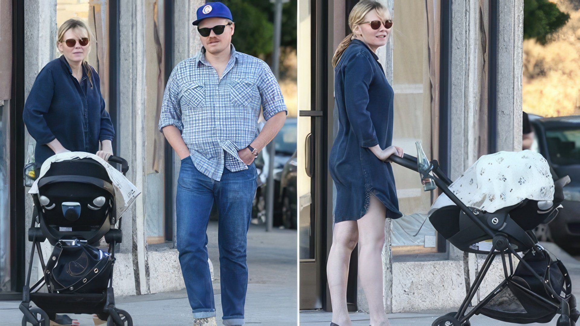 Kirsten Dunst con il marito e il figlio