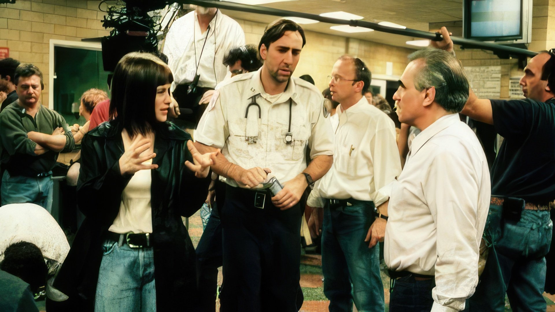 Nicolas Cage e Patricia Arquette sul set di Bringing Out the Dead