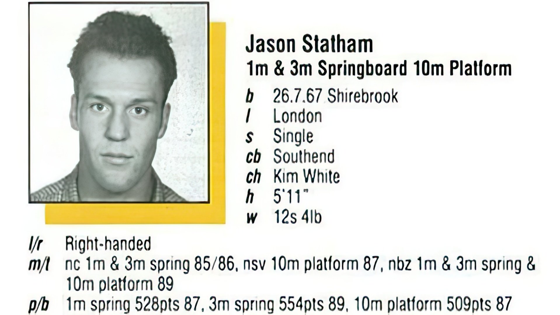 Saluti dal passato sportivo di Statham