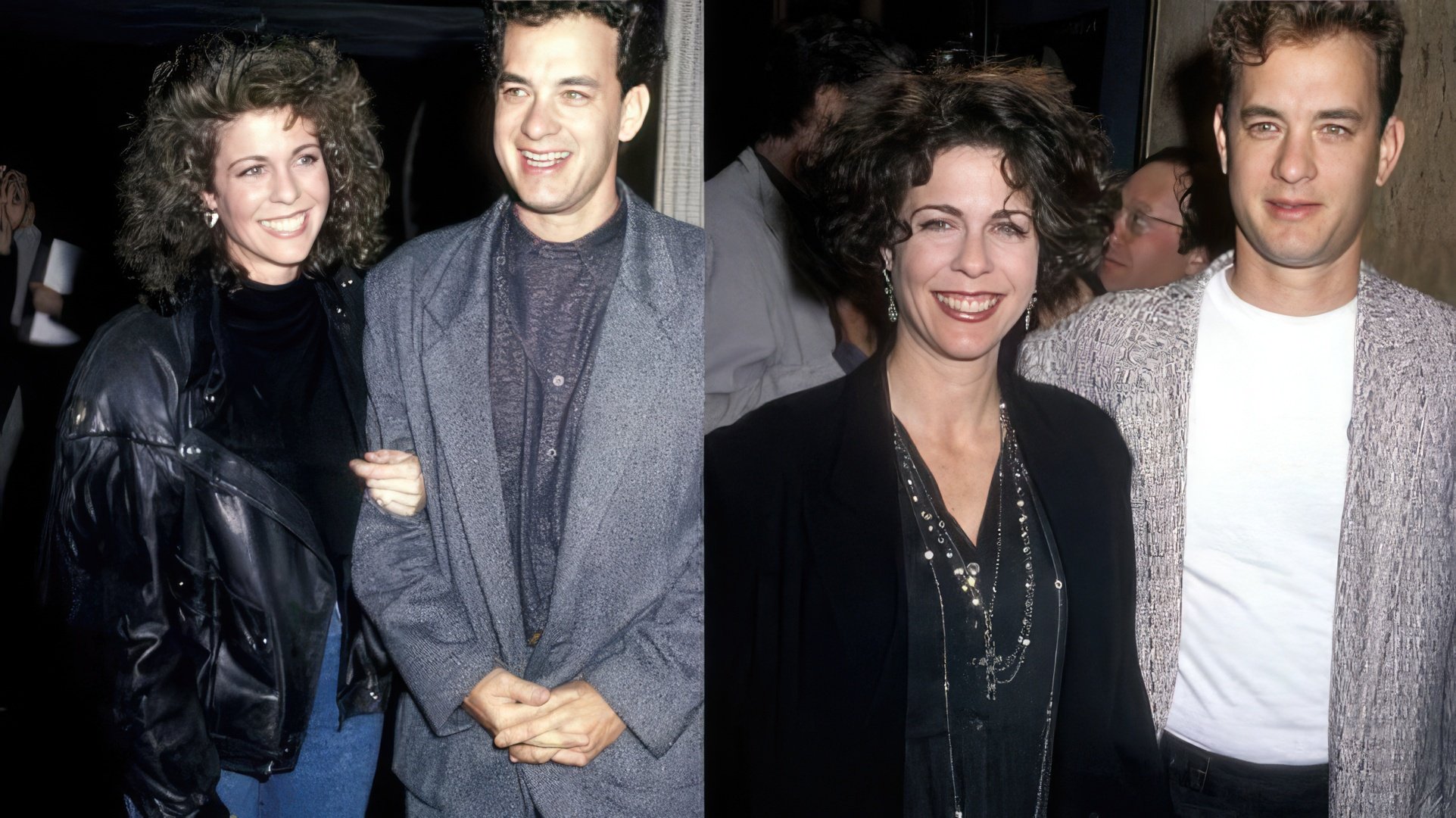 Tom Hanks e sua moglie da giovani