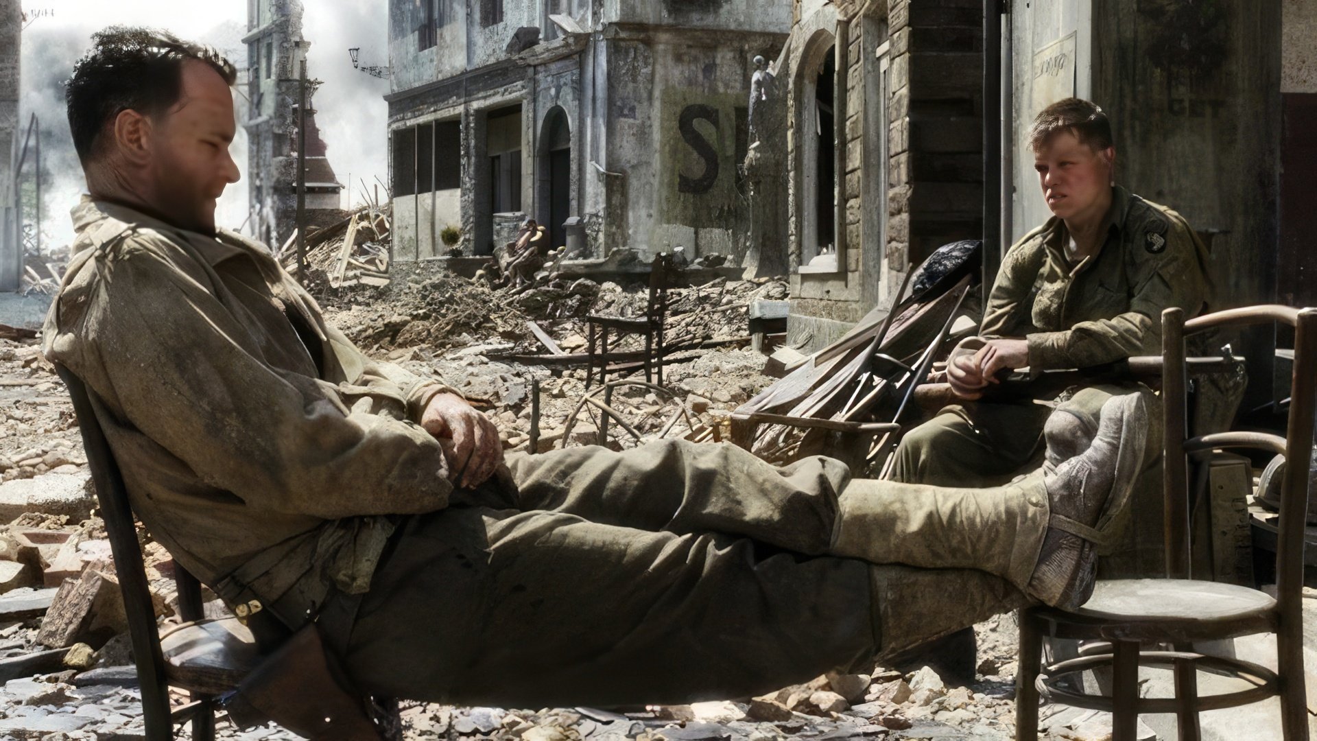Tom Hanks e Matt Damon in Saving Private Ryan