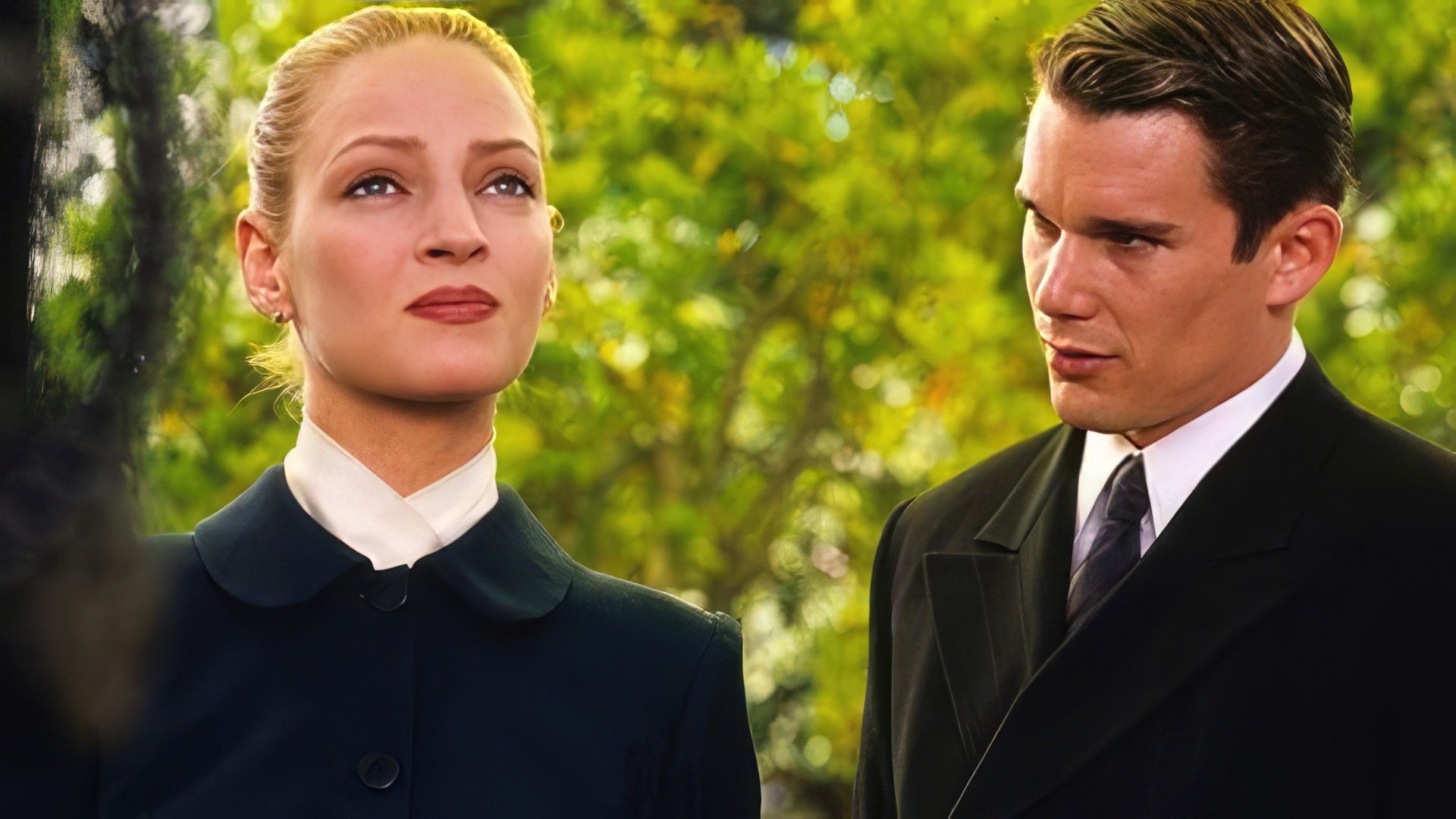 Uma Thurman con Ethan Hawke in Gattaca