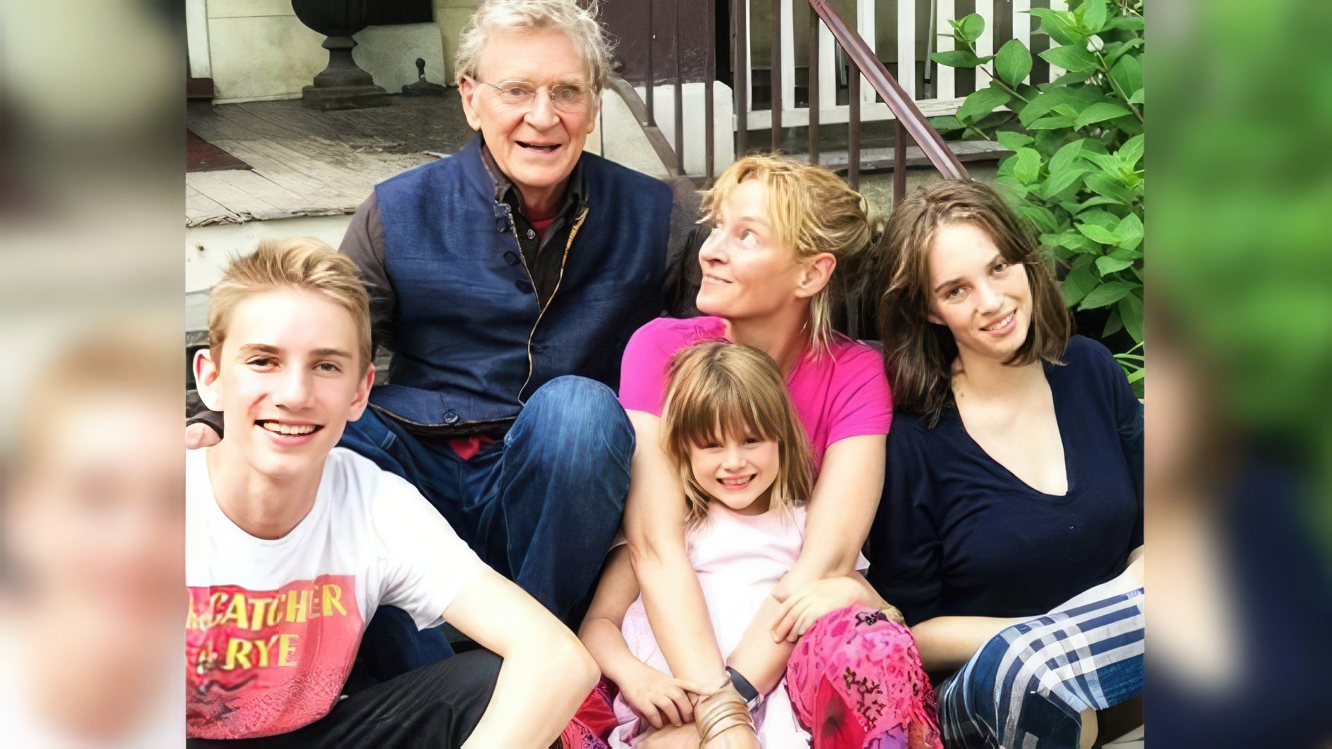Uma Thurman con suo padre e i suoi figli