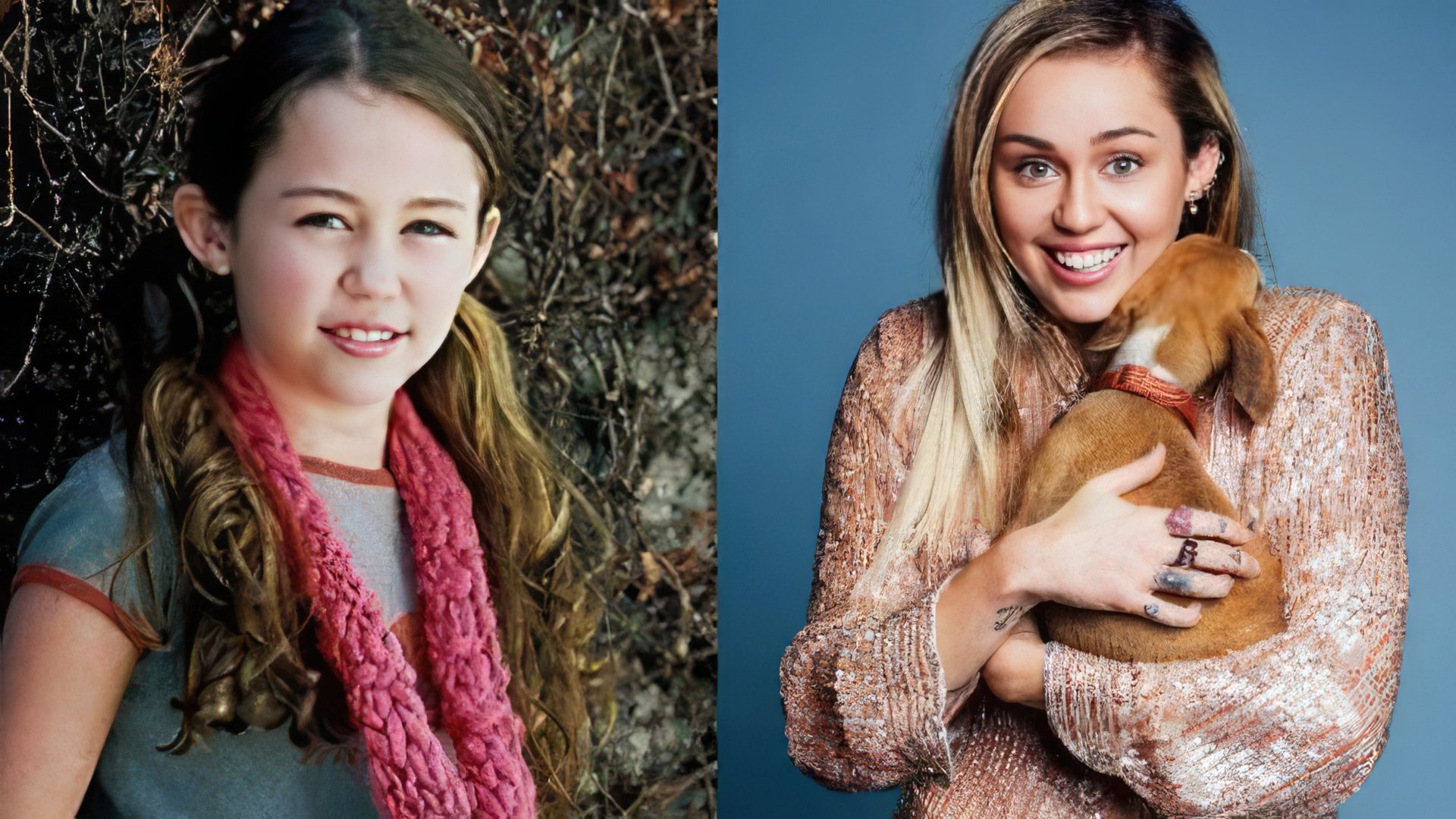 Miley Cyrus da bambina e oggi