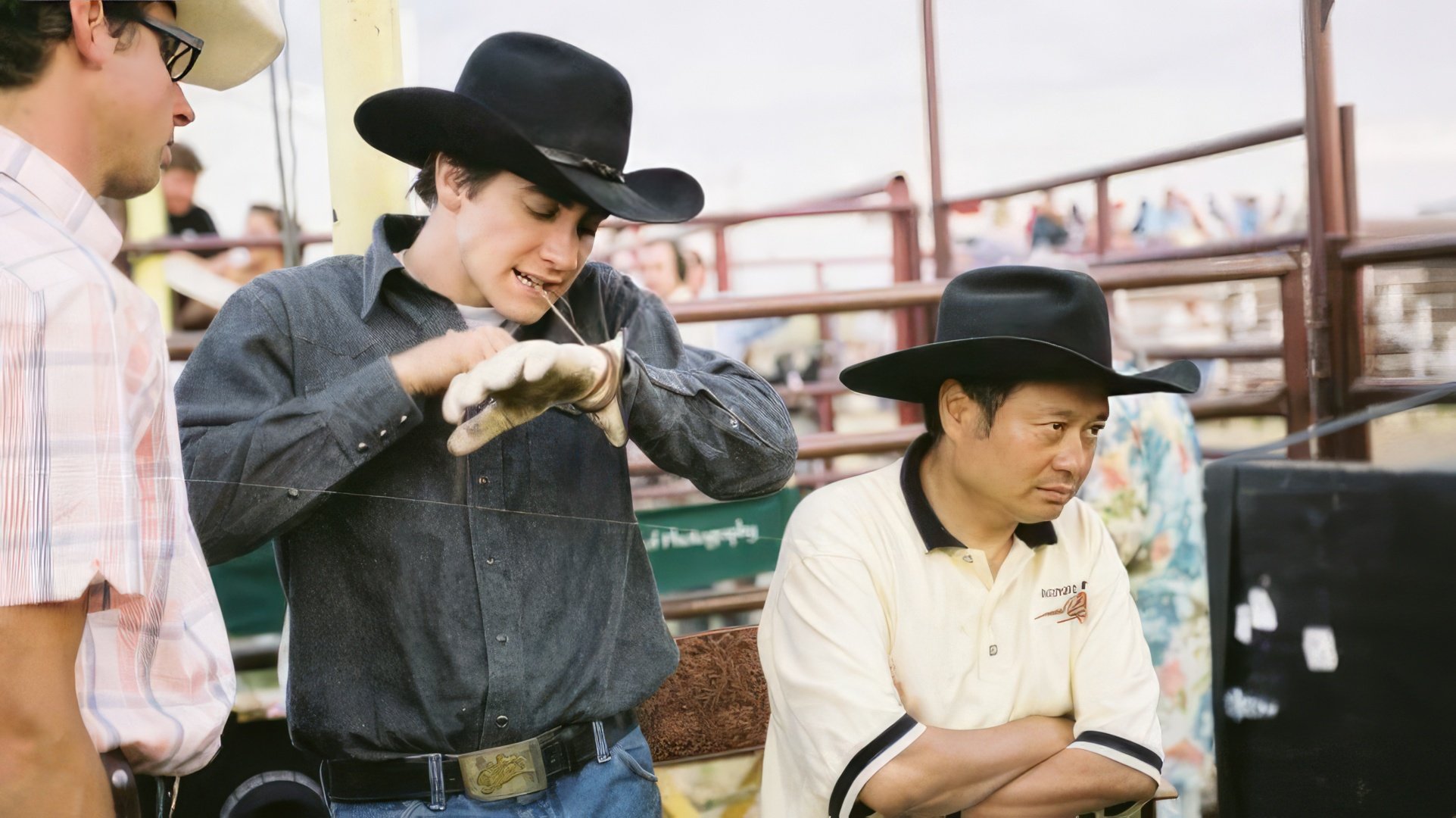 Sul set di Brokeback Mountain