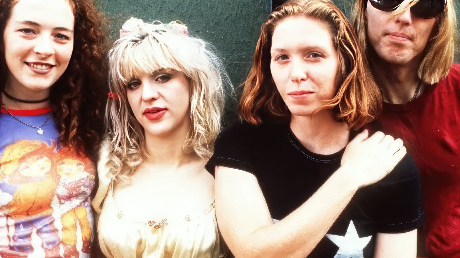 La band Hole con Kristen Pfaff e Kurt Cobain