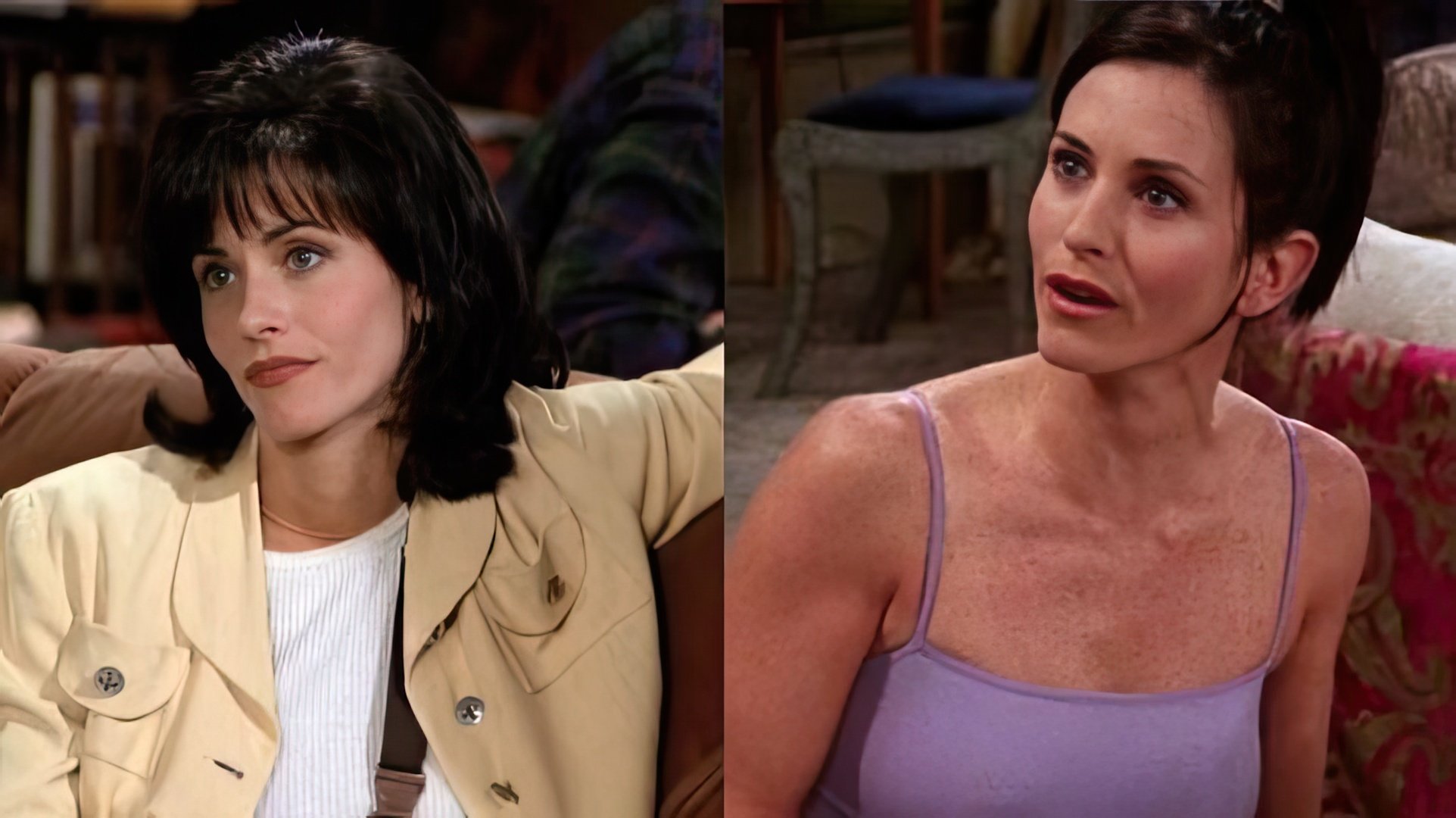 Monica nella prima e nell'ultima stagione di 'Friends'