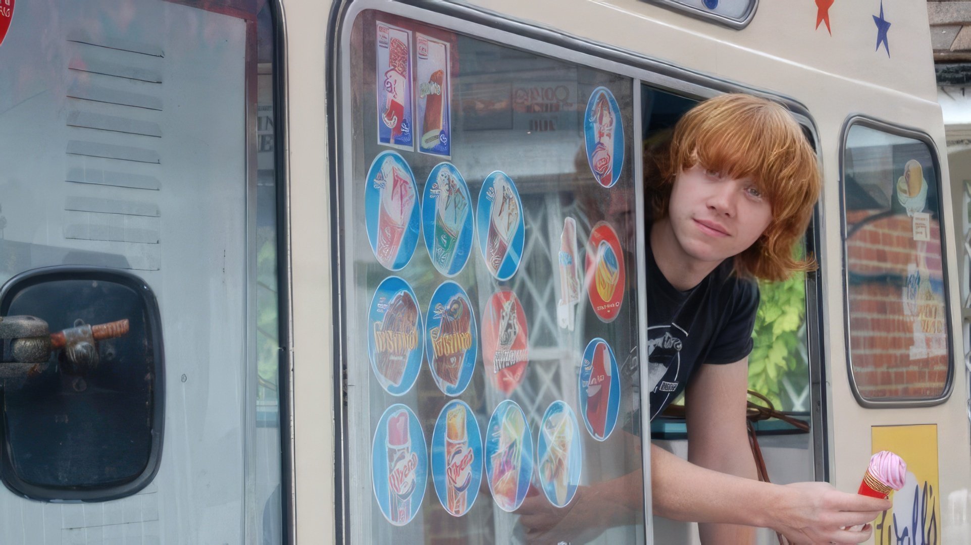 Rupert Grint con il suo furgone dei gelati