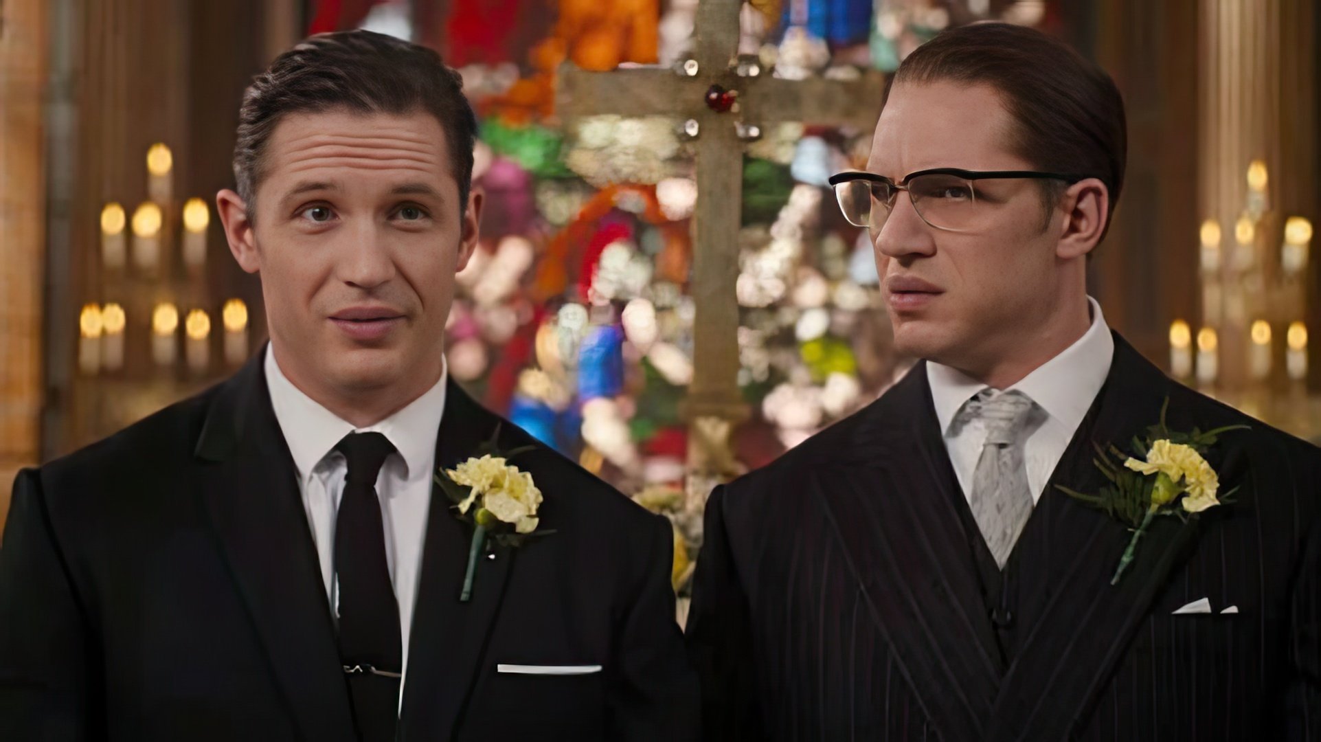 Tom Hardy nei panni dei fratelli gemelli Kray