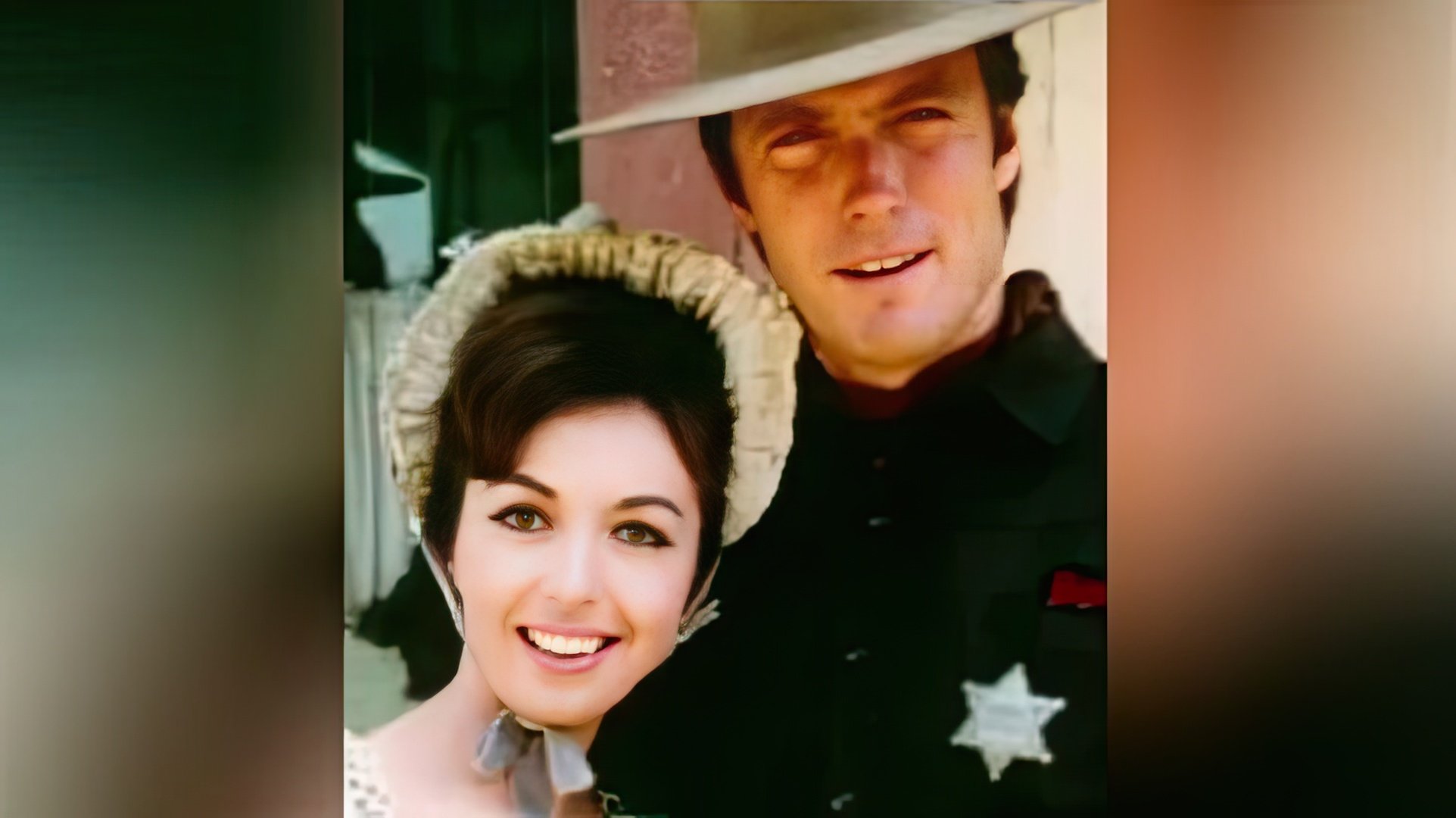 Clint Eastwood e Roxanne Tunis sul set di 'Rawhide'