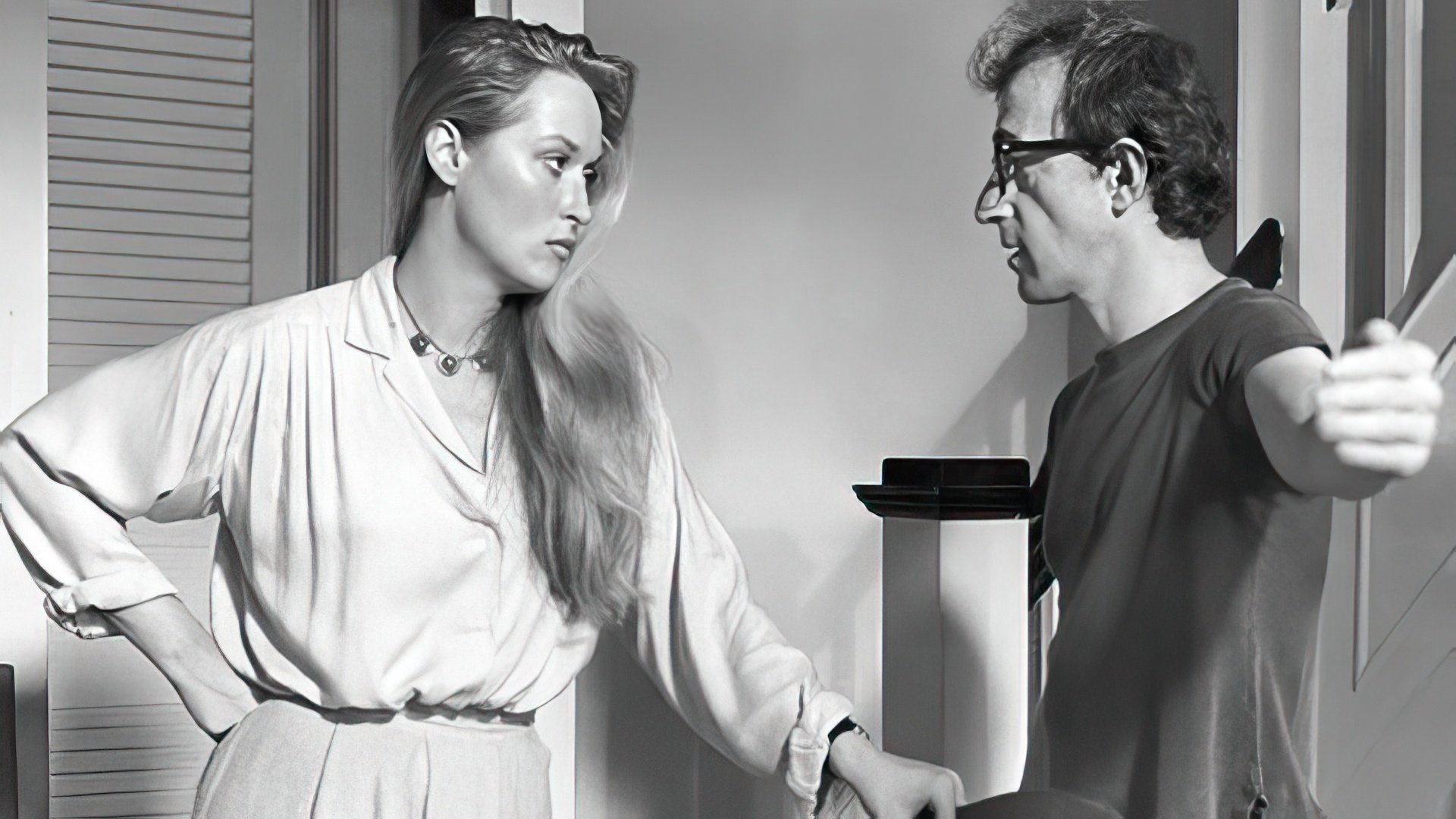 Meryl Streep e Woody Allen sul set di Manhattan