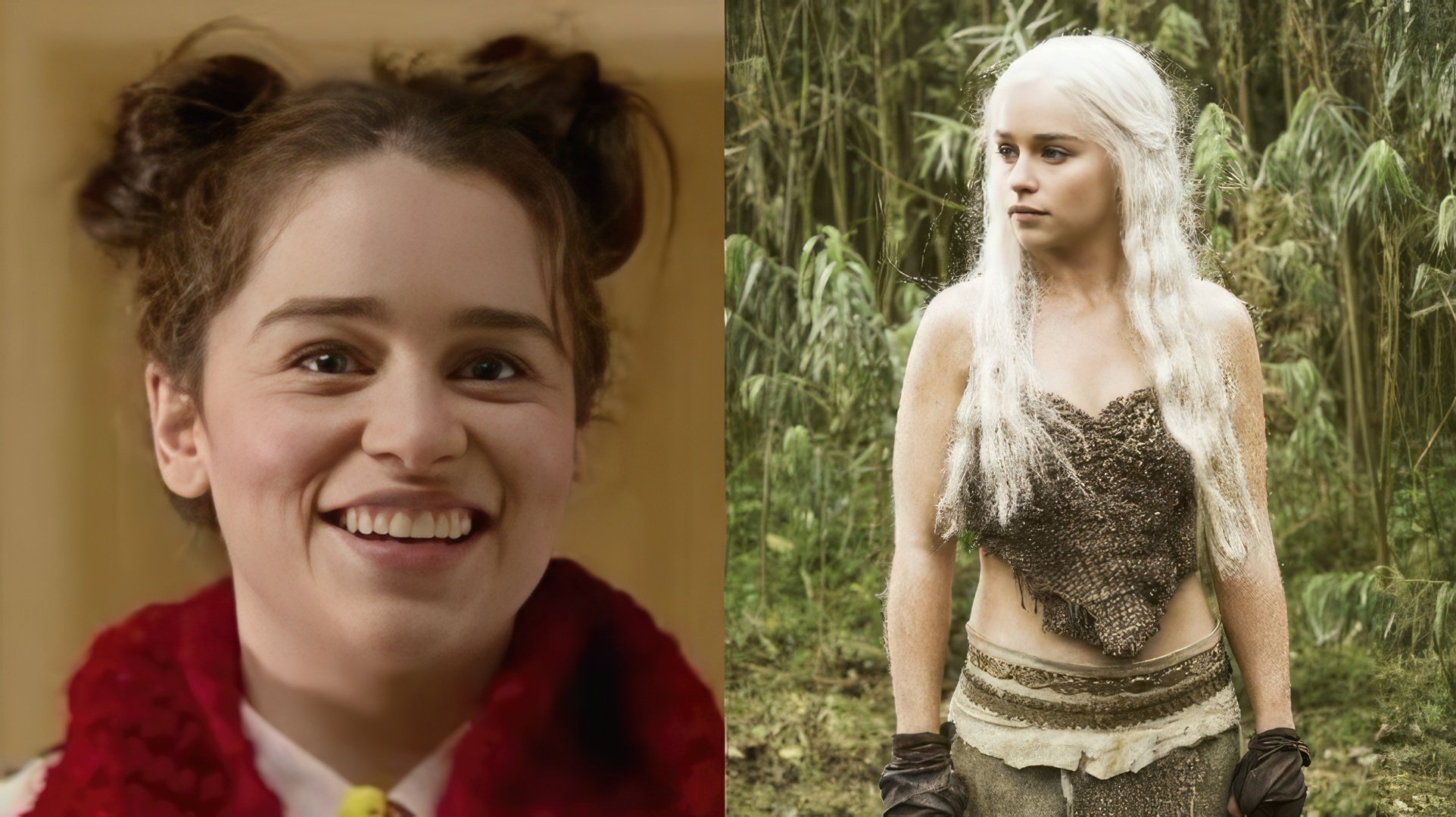 Emilia Clarke in gioventù e nella prima stagione di "Game of Thrones"