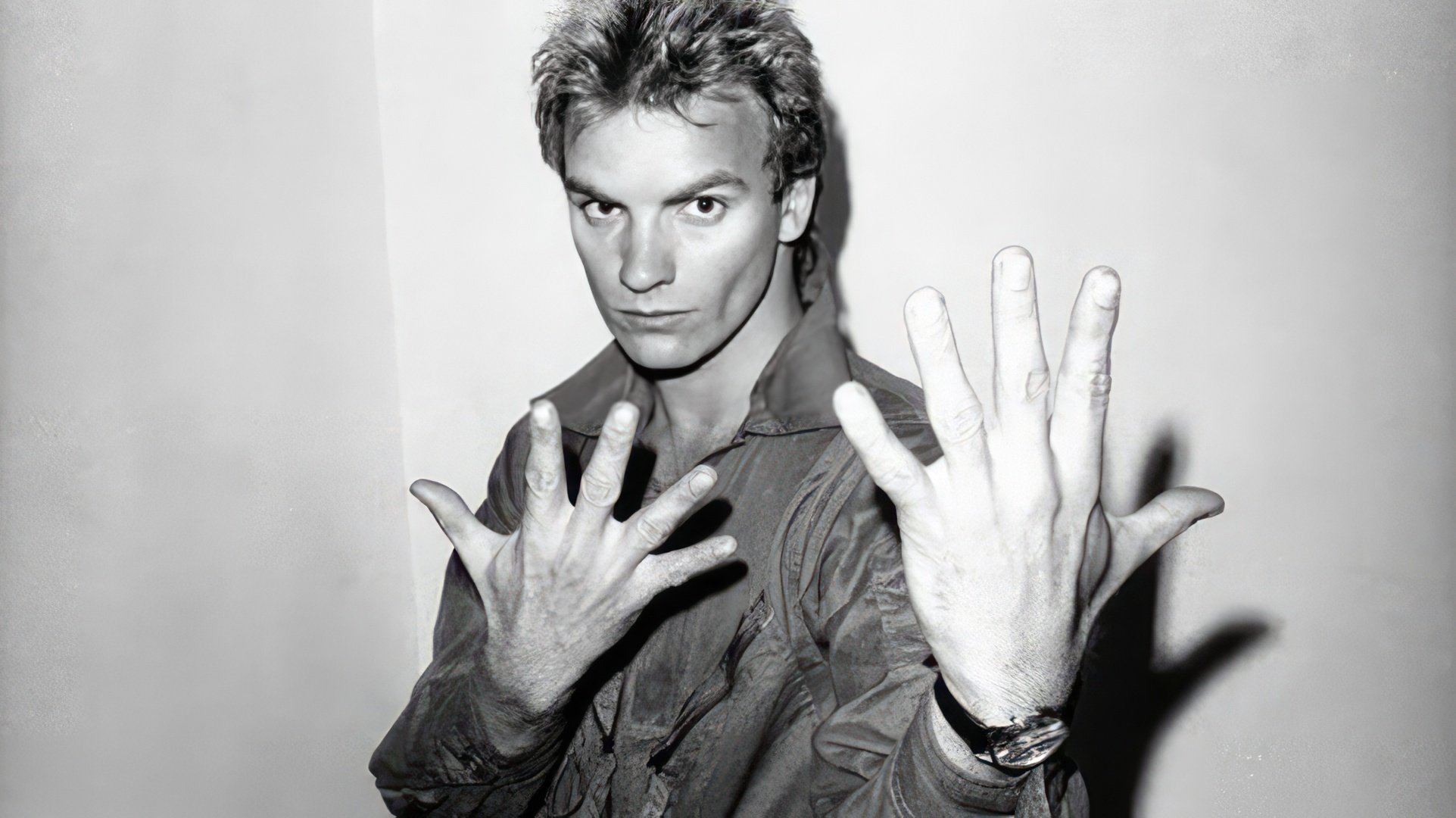 Un giovane Sting all'inizio della sua carriera