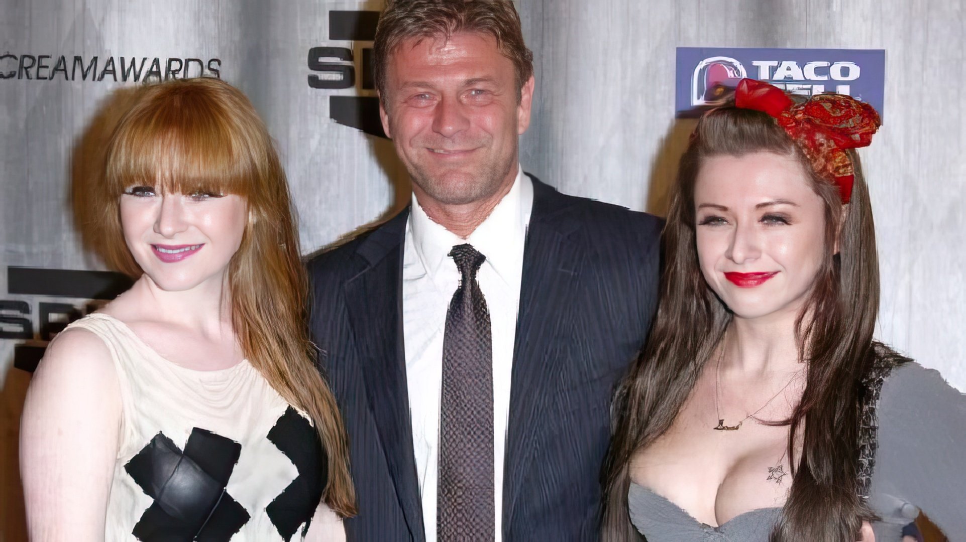 Sean Bean con le sue figlie Lorna e Molly