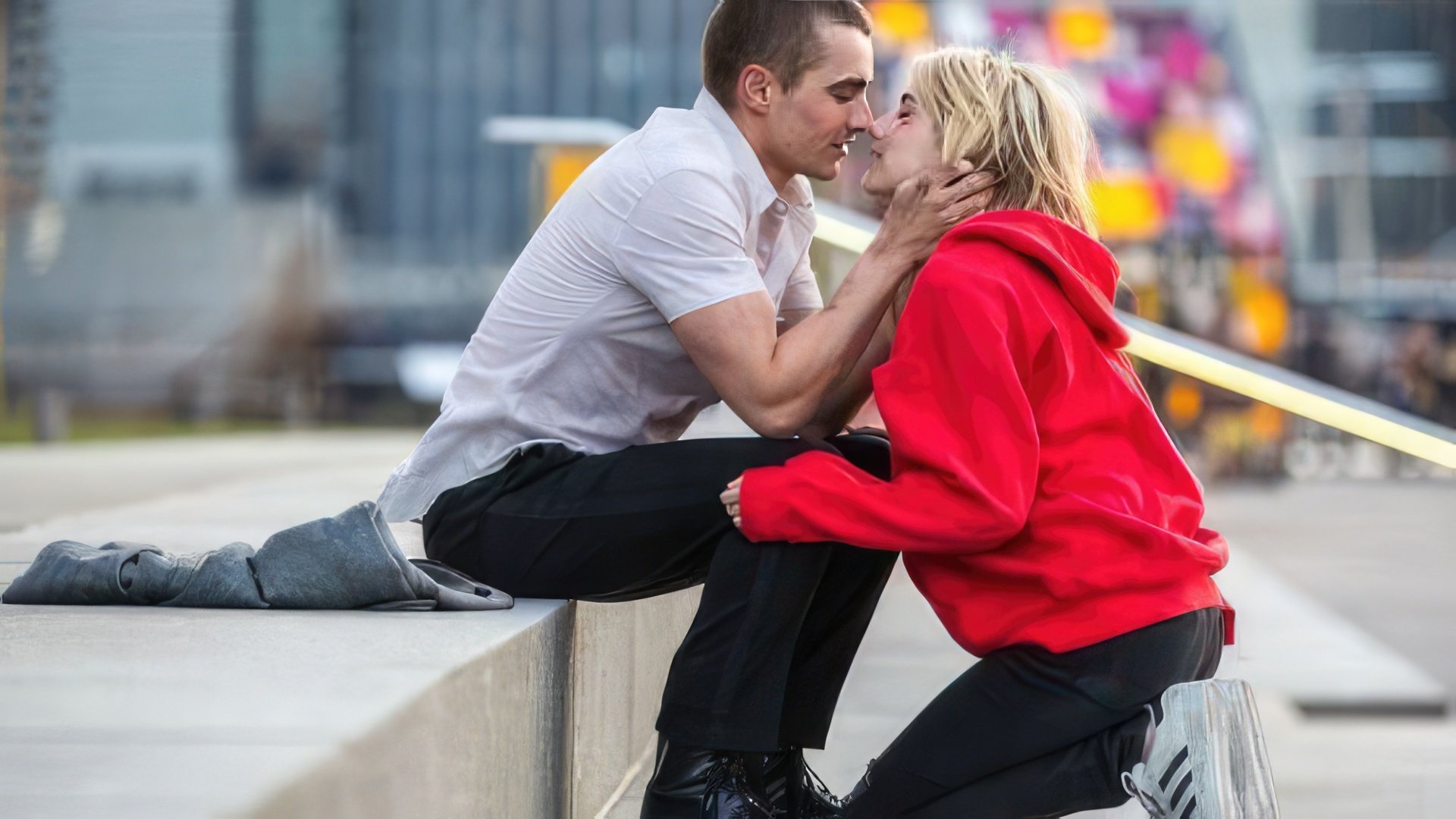Dave Franco ed Emma Roberts sul set di 'Nerve'