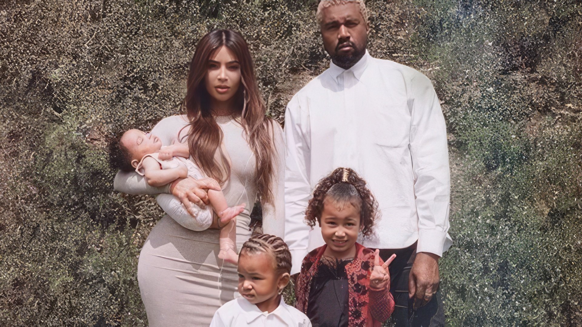 Kanye West con la sua famiglia