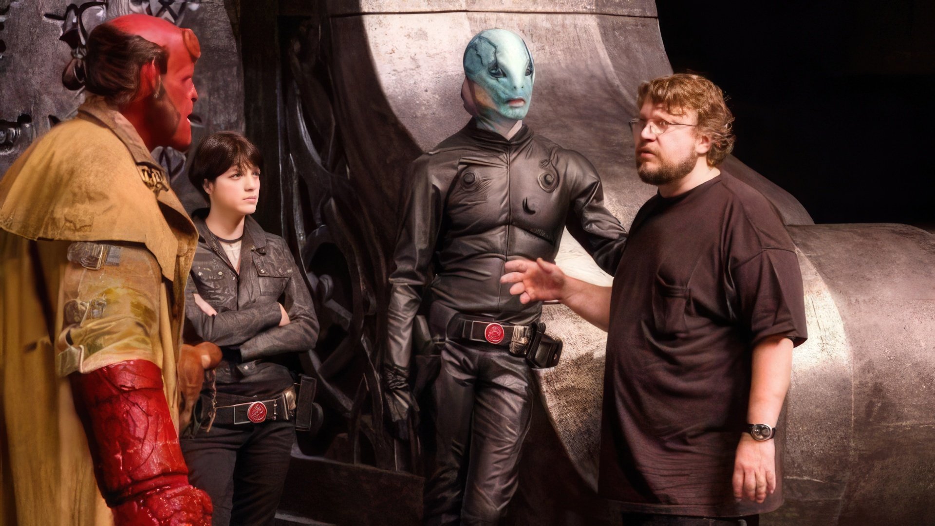 Guillermo del Toro sul set di 'Hellboy'