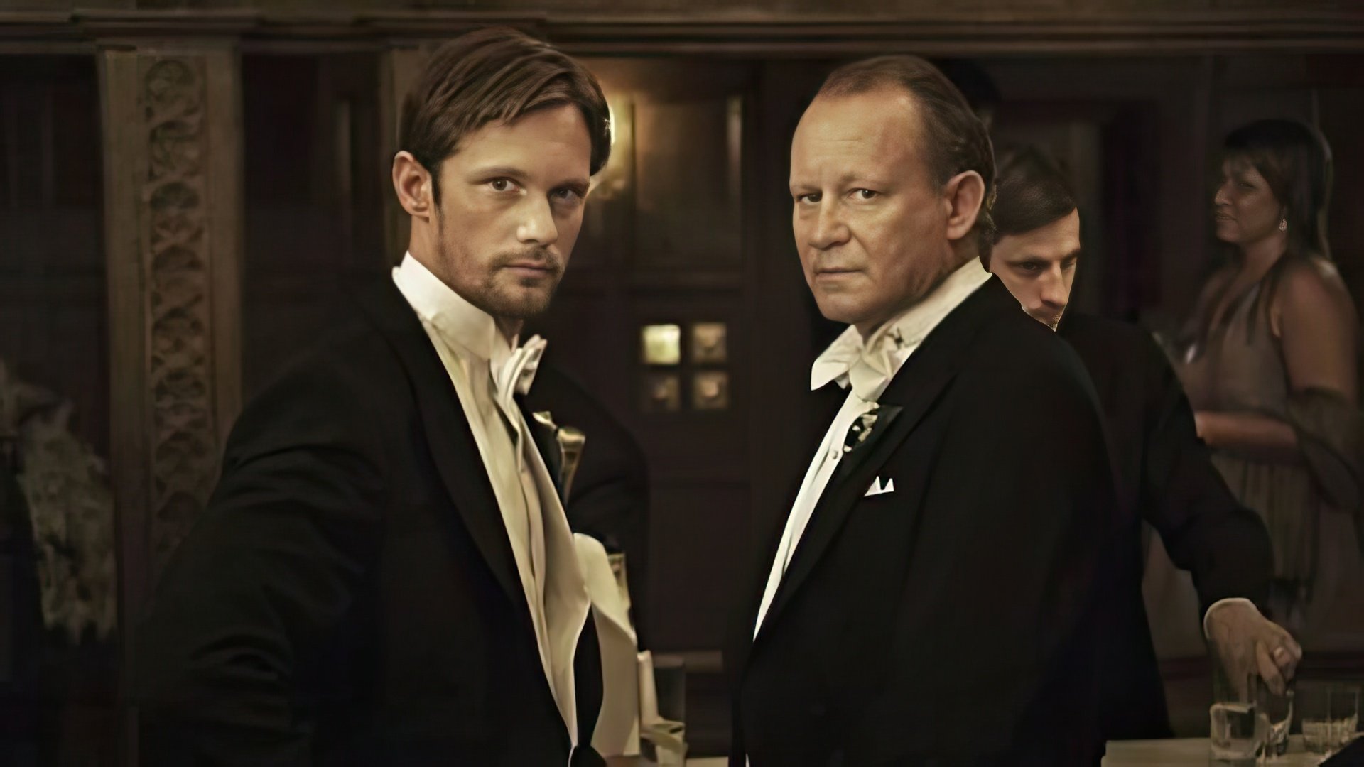 Stellan Skarsgård con suo figlio Alexander nel film 'Melancholia'