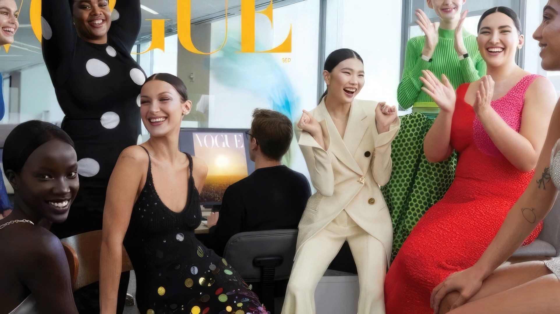 Bella Hadid sulla copertina di Vogue America, settembre 2021