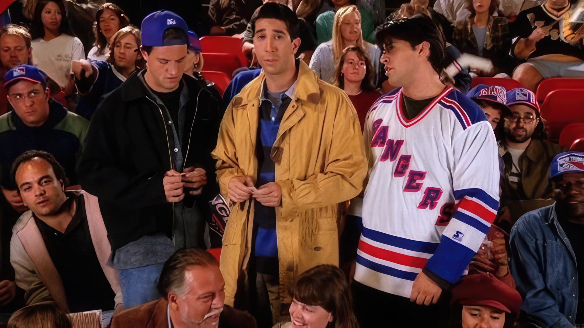 Matt LeBlanc, Matthew Perry e David Schwimmer in 'Friends'
