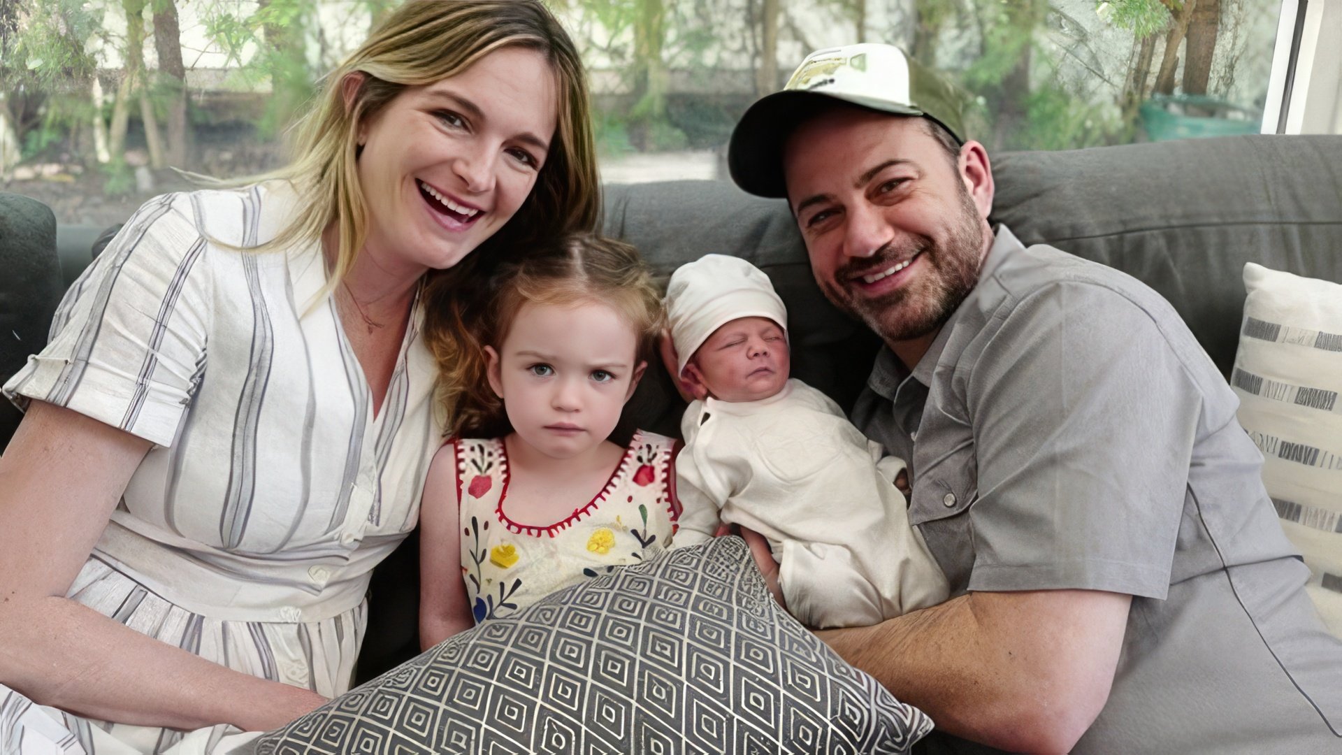 Jimmy Kimmel con sua moglie e i suoi figli