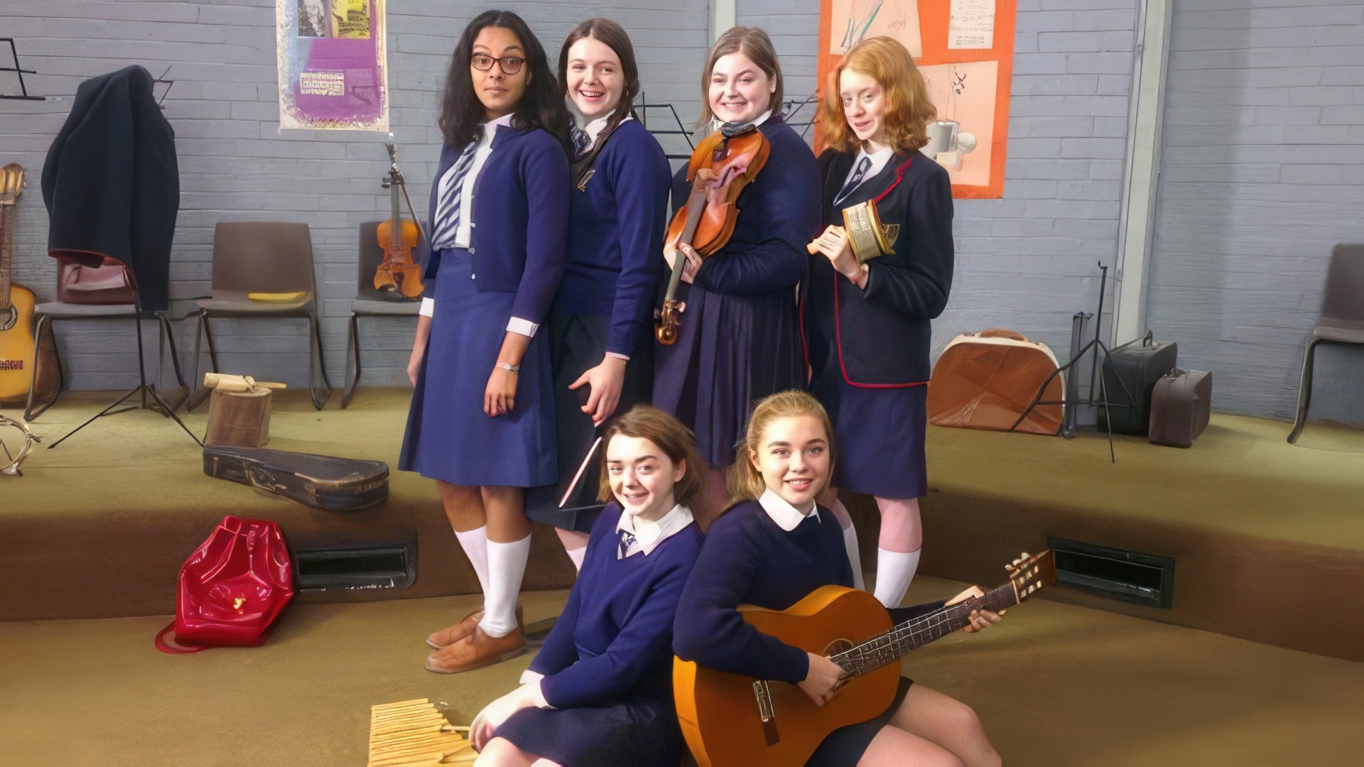 Florence Pugh sul set di The Falling