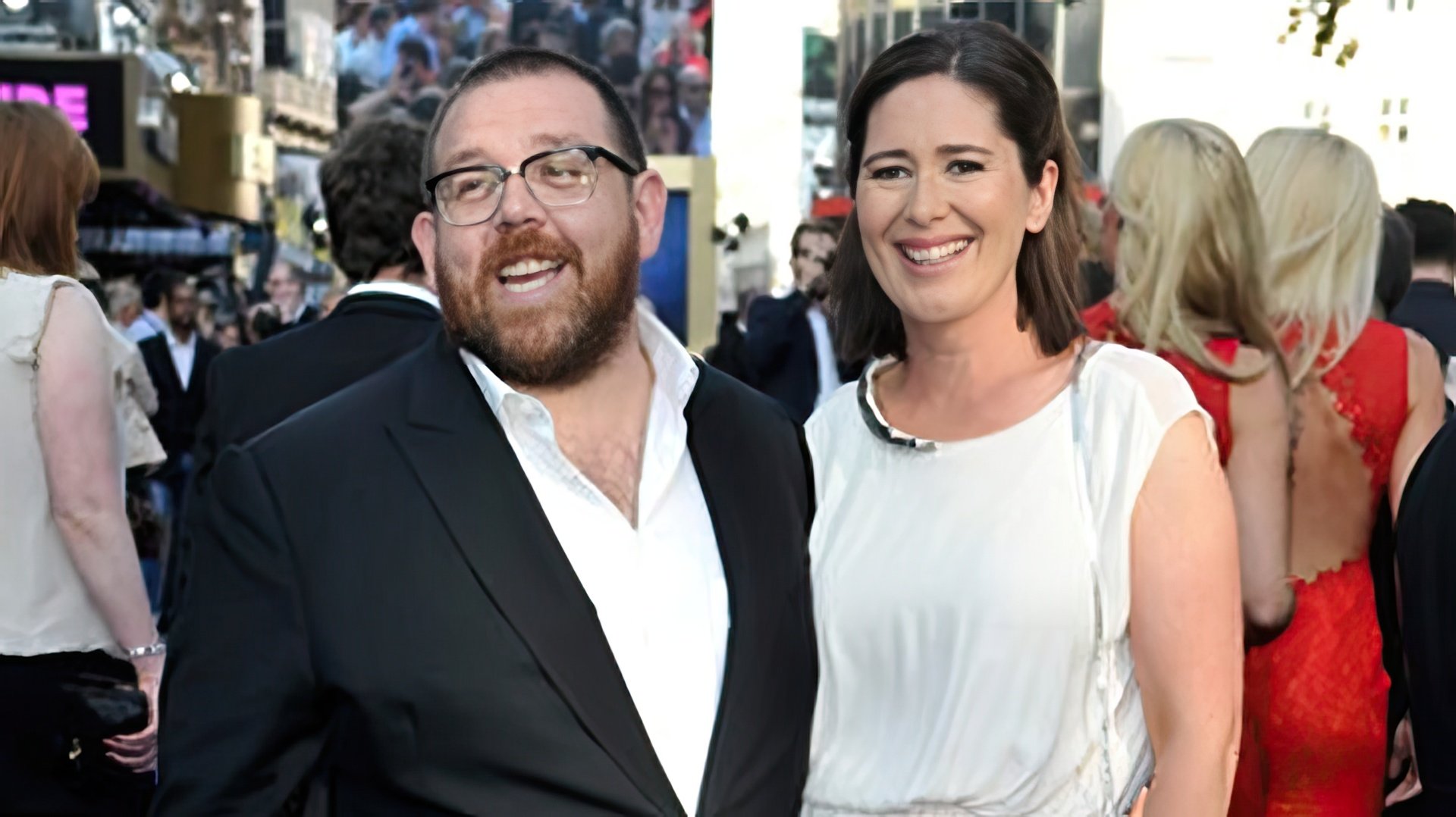 Nick Frost con sua moglie Christina