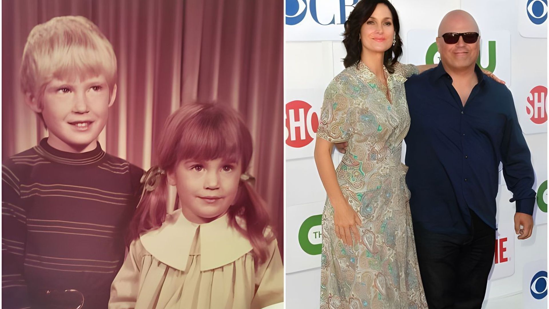 Carrie-Anne Moss e suo fratello Brooke da bambini e ora