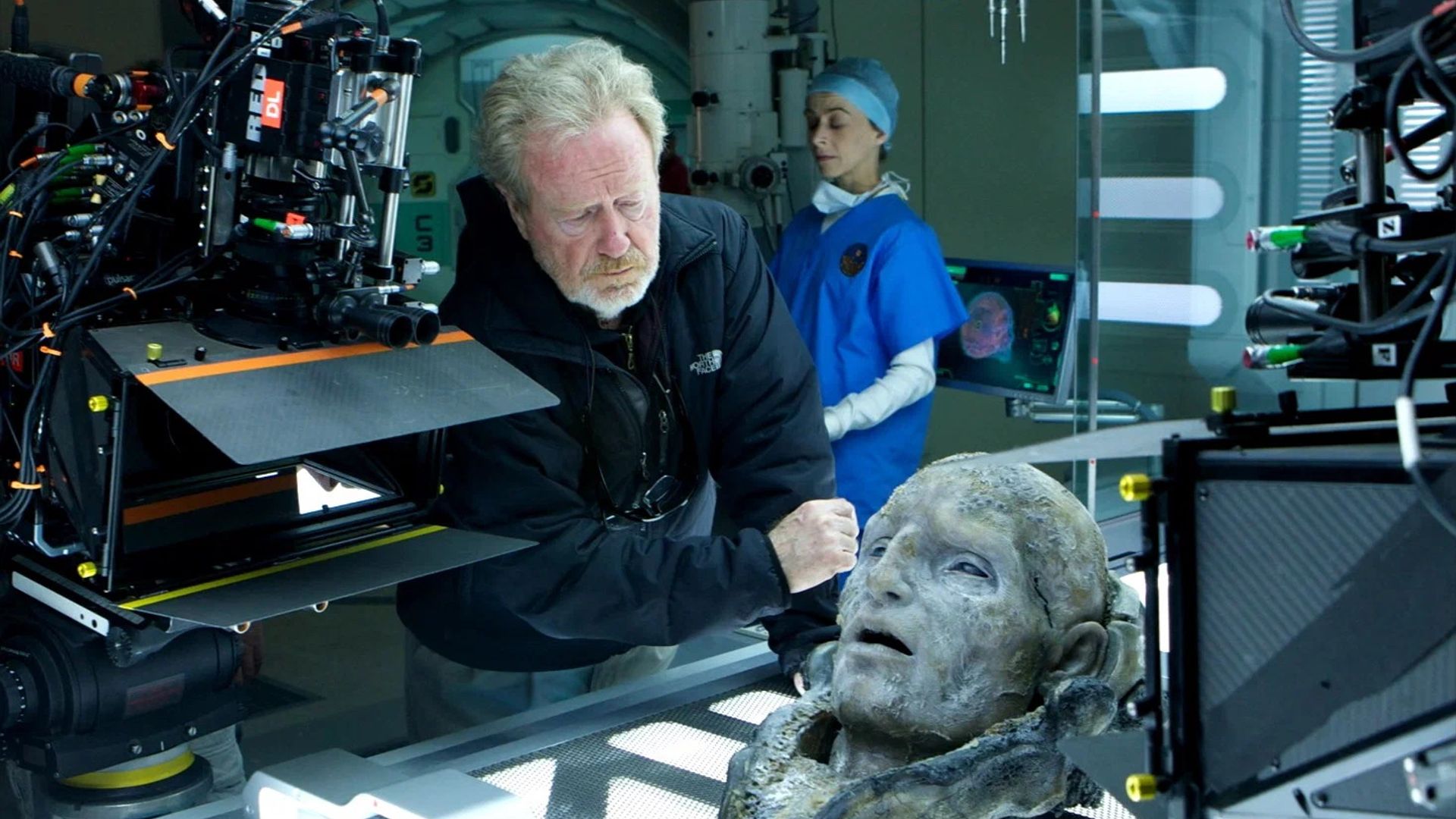 Ridley Scott sul set di 'Prometheus'