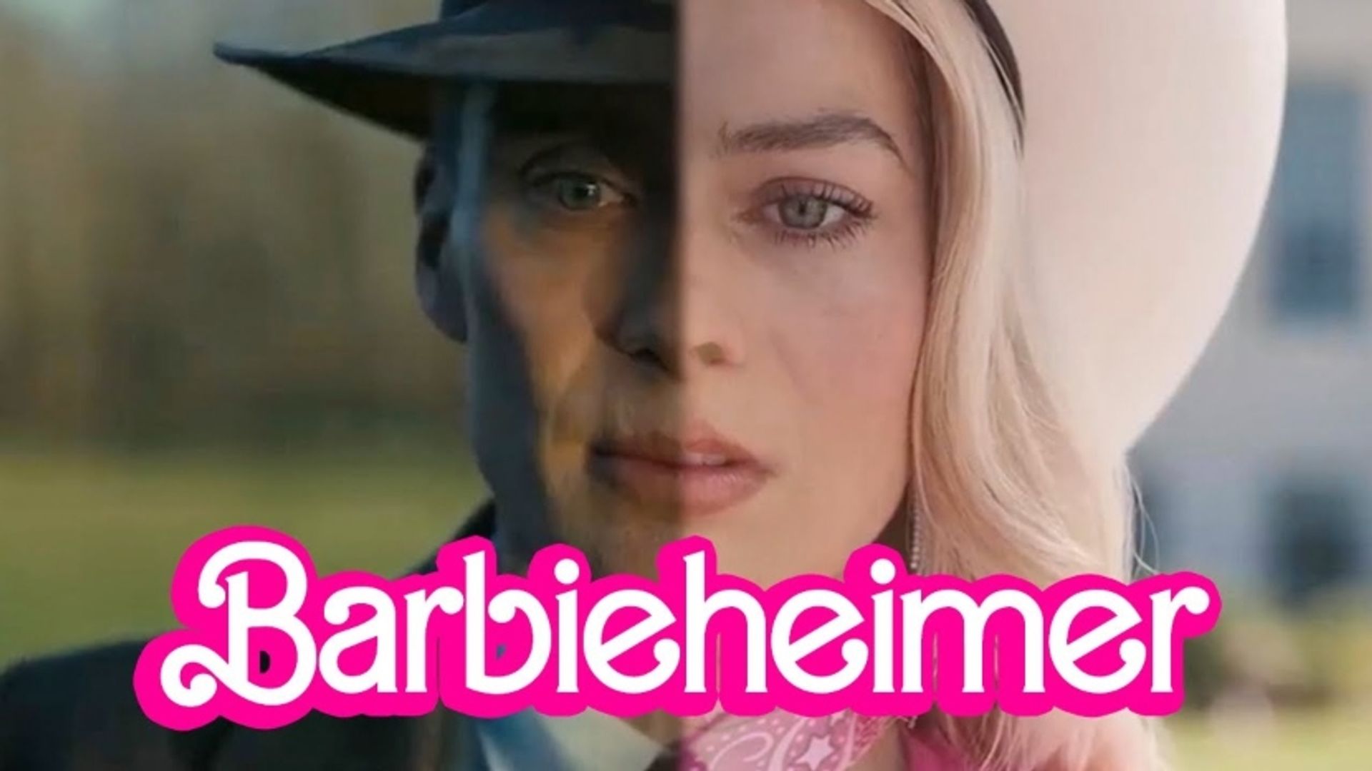 Un collage di foto di Margot Robbie nel film Barbie e Cillian Murphy in Oppenheimer
