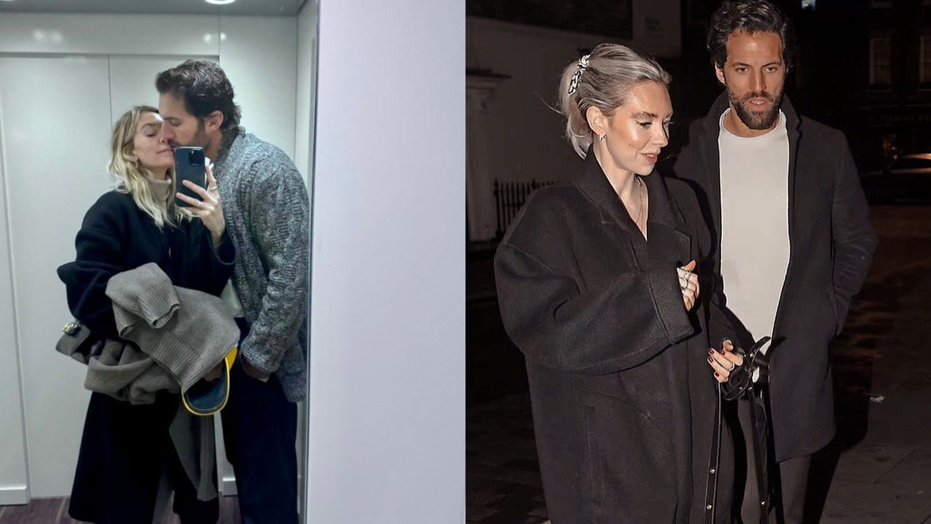 Vanessa Kirby e Paul Rabil a sinistra in un ascensore, l'uomo bacia la donna, a destra camminano insieme per strada la sera