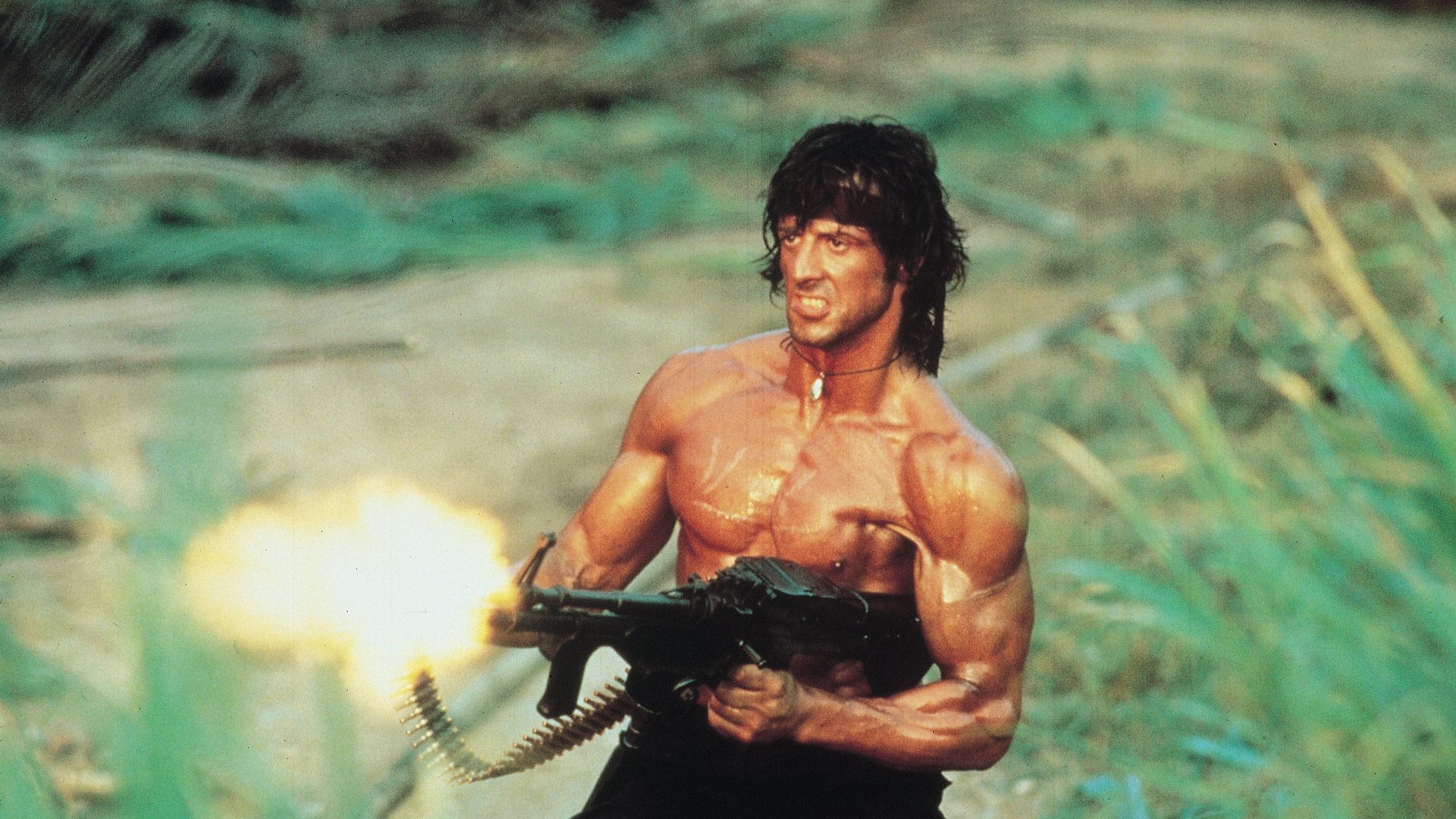 Sylvester Stallone nel film "First Blood"