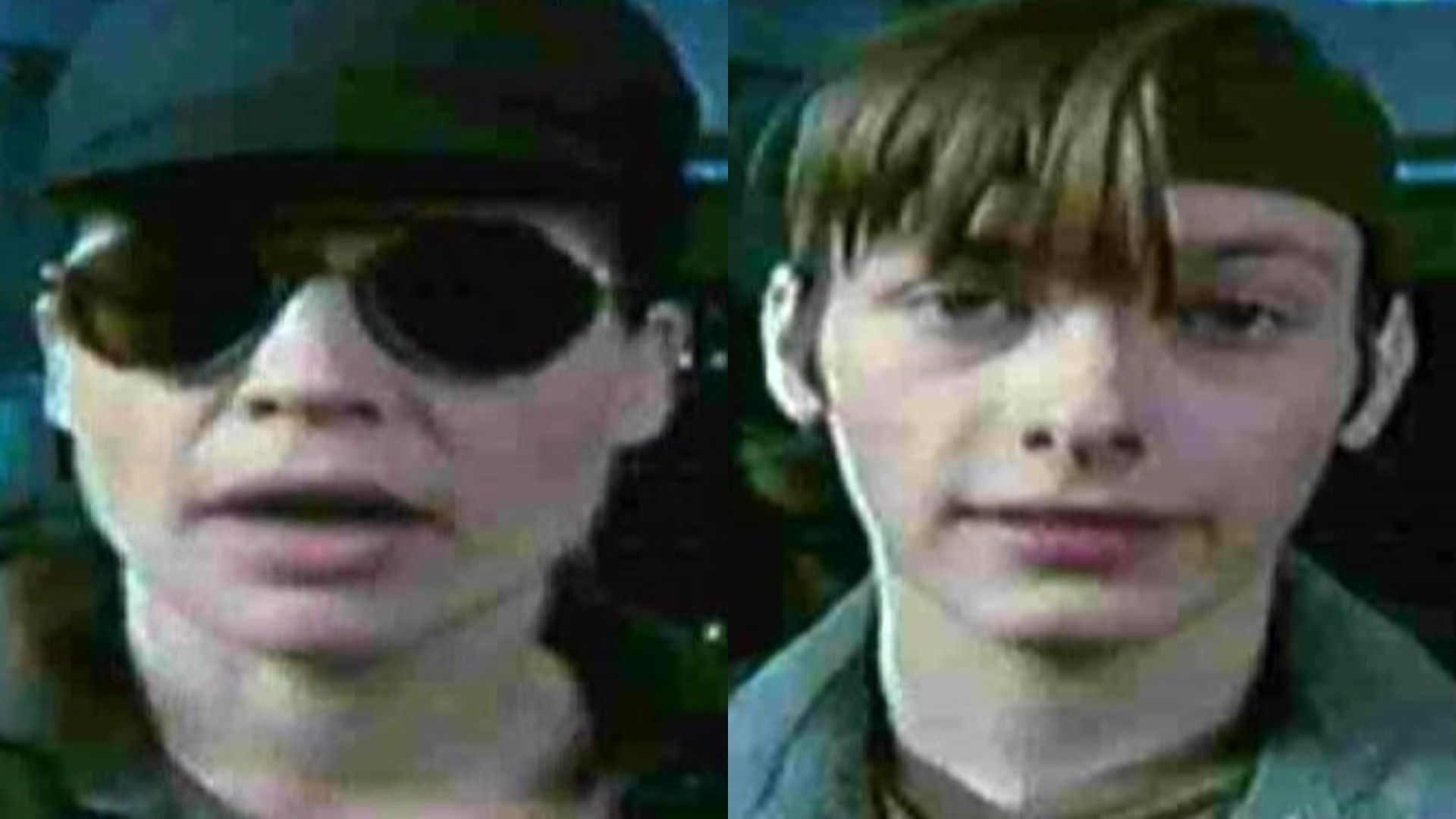 L'attrice Linda Hamilton con occhiali rotondi e berretto, l'attore Edward Furlong con una fascia